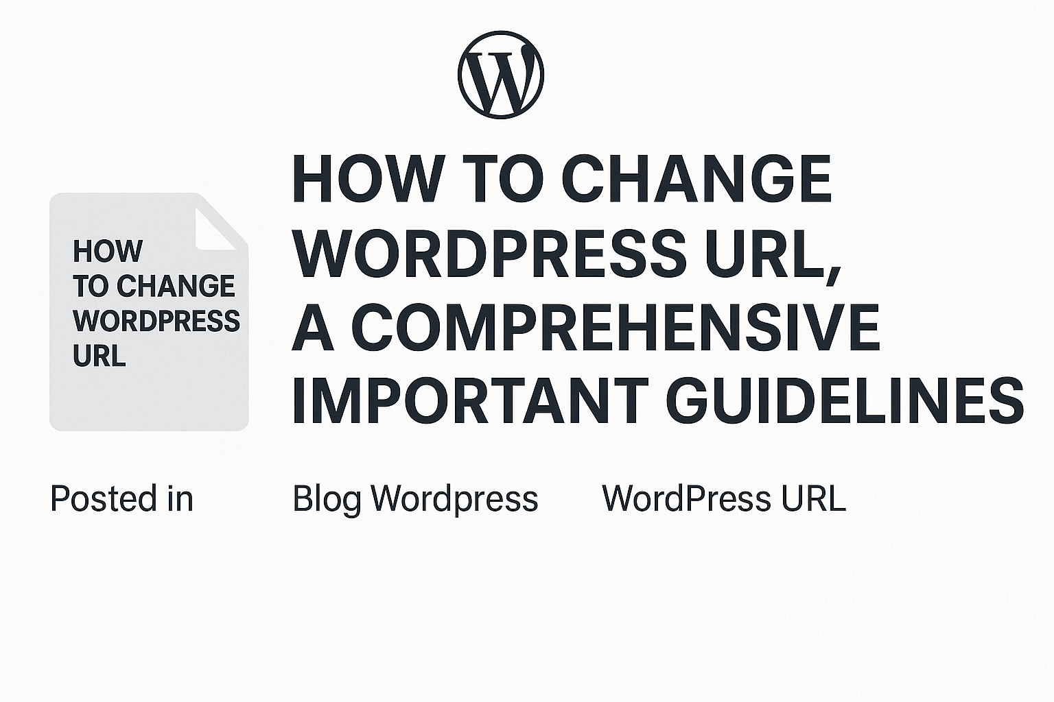How To Change wordpress URL