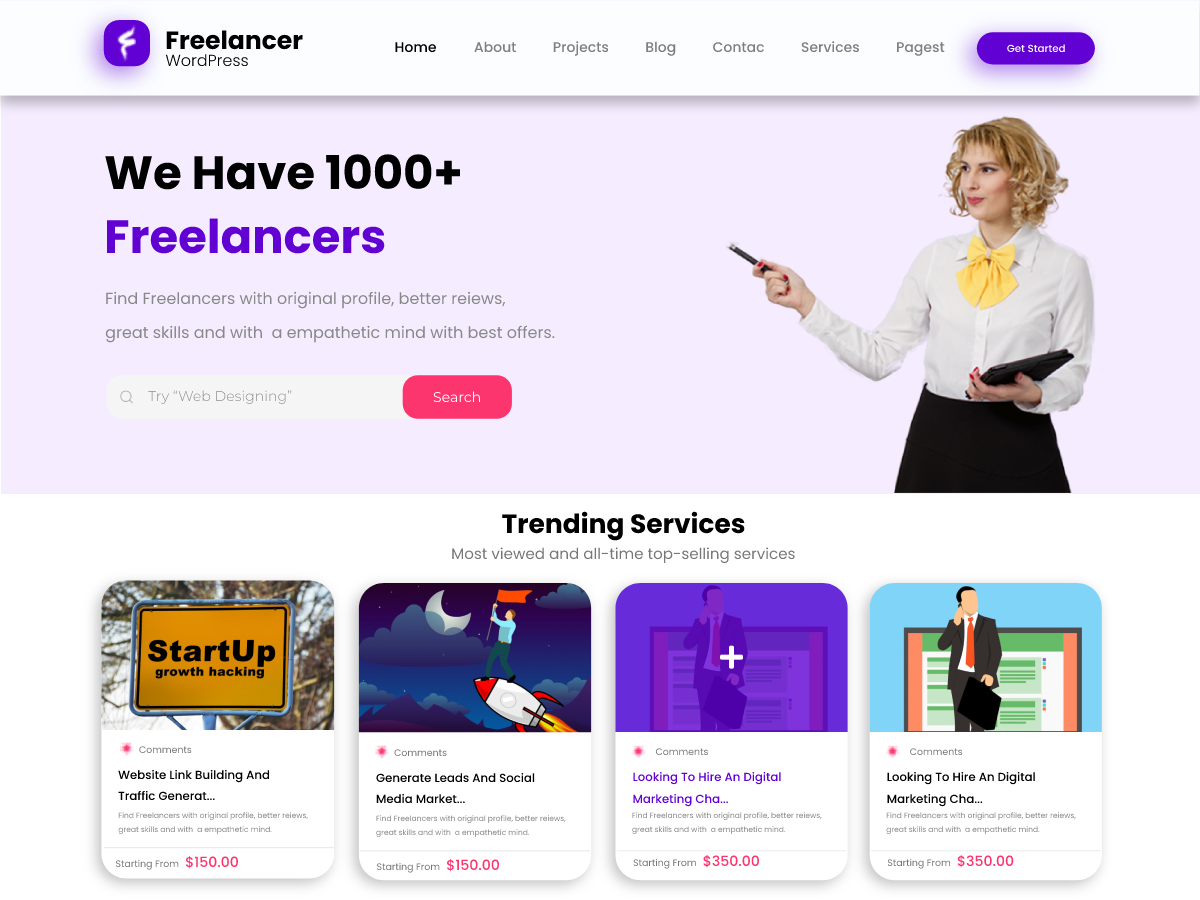Free WordPress Themes : Download for Your Website 15 Freelancer Services