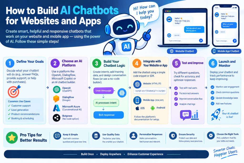 How to Build AI Chatbots for Websites and Apps