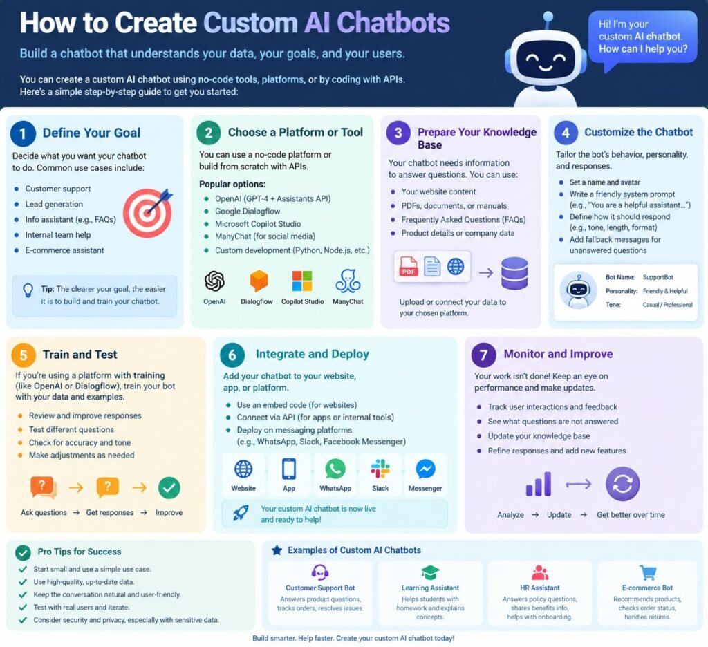 How to Create Custom AI Chatbots for Your Website: Top Beginner’s Guide