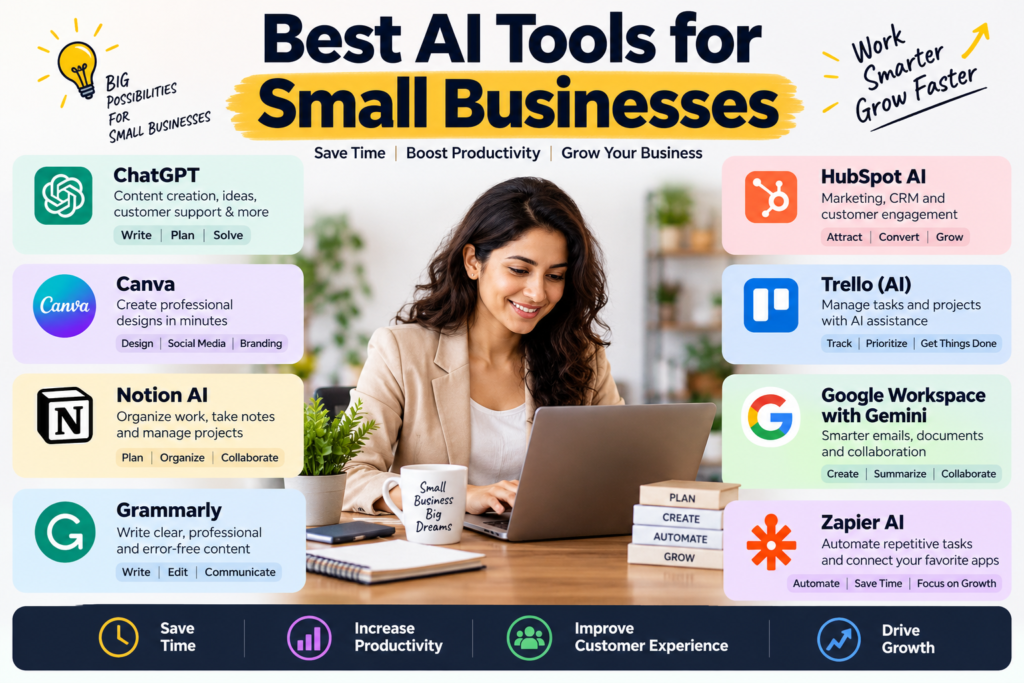 5 Best AI Tools for Small Businesses in 2026 to Boost Growth 2 15 Best AI Tools for Small Businesses in 2026 to Boost Growth